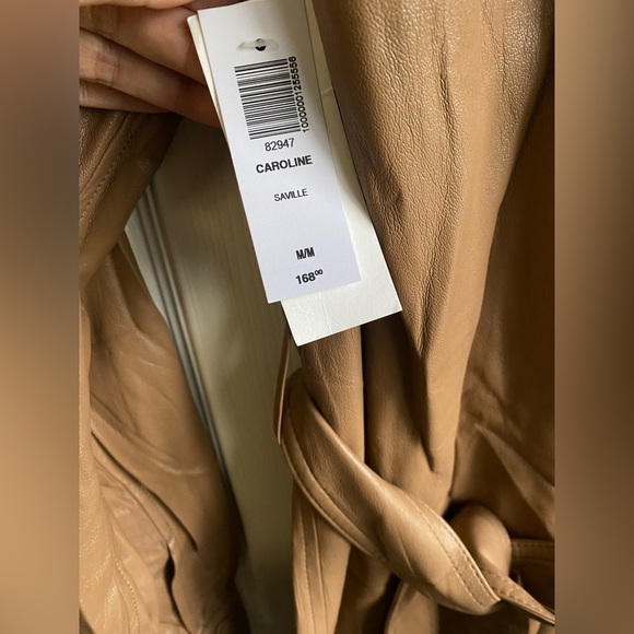 NWT Aritzia Wilfred Caroline Belted Vegan Leather shirt dress - Picture 7 of 11